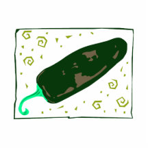Green chili rounded swirls pepper cut outs
