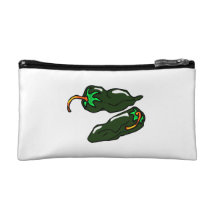 Green chilis two peppers loose makeup bag