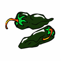 Green chilis two peppers loose photo cutouts