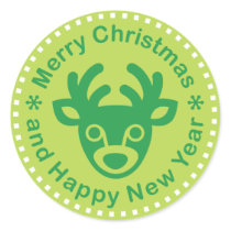 Green Christmas Deer Sticker stickers