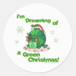 Green Christmas Environmental Frog Stickers