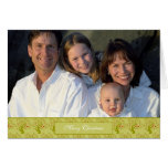 Green Christmas Floral Bird Print Holiday Card