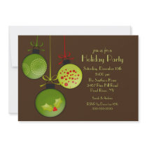 Green Christmas Ornament Holiday Party Invitation