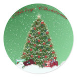 Green Christmas Snow Globe Sticker