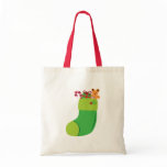 Green Christmas Stocking Canvas Bag