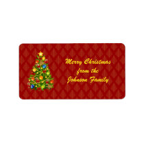 Green Christmas Tree Labels labels