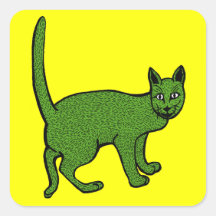 green cindarella square stickers