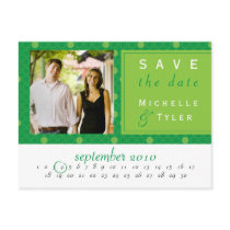 Green Circle Save the Date Card Postcards