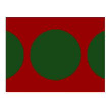 Green Circles on Red Post Card