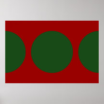 Green Circles on Red Posters