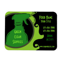 Green Clean theme promotional business MAGNET