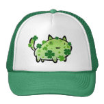 Green Clover Cat Mesh Hats