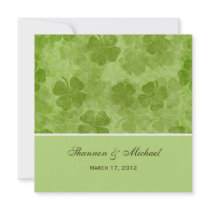 Green Clover Irish Wedding Invitations