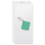 Green colored tag with chain personalized rack card