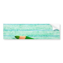Green colour pencil with colouring bumper stickers