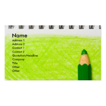 Green colour pencil with colouring business cards