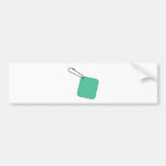 Green coloured tag with chain bumper sticker
