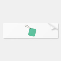 Green coloured tag with chain bumper sticker