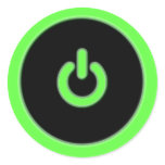 Green Computer Power Button Sticker