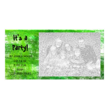 Green Crayon Scribbles Party Invitation Photo Card