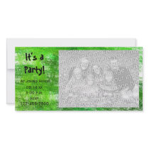 Green Crayon Scribbles Party Invitation Photo Card