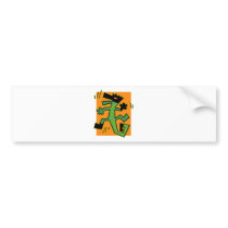 Green Crocodile Illustration Bumper Sticker