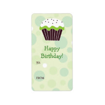 Green Cupcake Gift Label