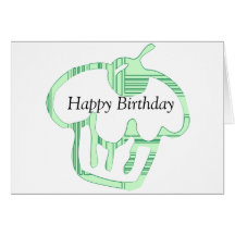 Green Cupcake Happy Birthday Card