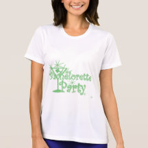Green Curly Retro Bachelorette Party Martini T Shirts