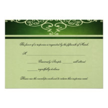 Green Custom Wedding RSVP Cards