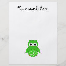 Green cute owl full color flyer
