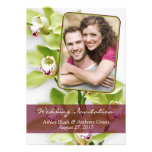 Green Cymbidium Orchid Photo Wedding Invitation