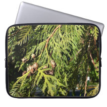 green cypress tree leaves laptop sleeve