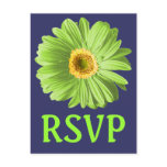 Green Daisy Flower RSVP Or Custom Postcards