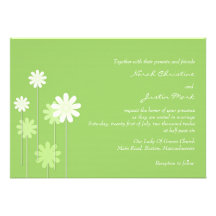Green Daisy Wedding Invitation