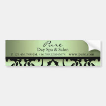 Green Damask Bumper Sticker