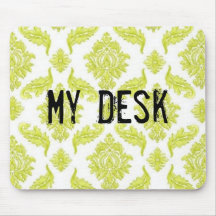 green damask my desk mousepad