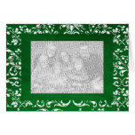 Green Damask Photo Frame Cards