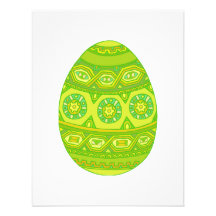 Green Decorated Egg Invitation