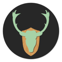 Green Deer Head Stickers