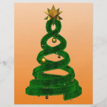 Green design pine and golden balls flyer