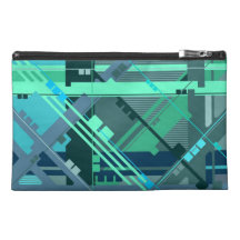 Green Diagonals Travel Accessories Bag