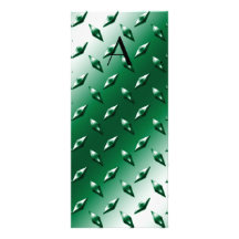 Green diamond steel plate monogram custom rack card