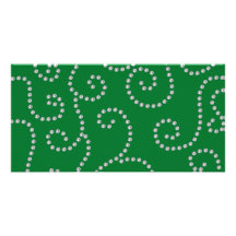 Green diamonds swirls custom photo card