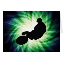 Green Dirt Bike Greeting Card