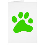 Green Dog Paw Greeting Card