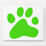 Green Dog Paw Mouse Pad