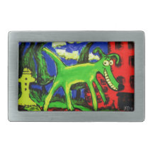 Green Dog Piddle  - Belt Buckle