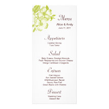 Green Dogwood Flower Menu Card Custom Rack Cards
