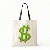 Green Dollar Sign Canvas Bags